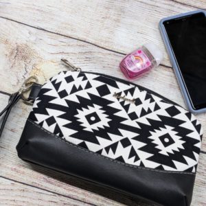 Black and White Print Wristlet